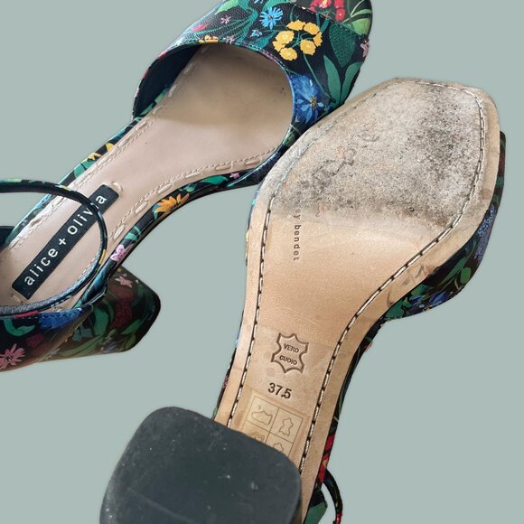 Alice + Olivia by Stacey Bendet Whitney Floral Ankle Strap Sandals – 7 / 37.5 - Picture 4 of 5